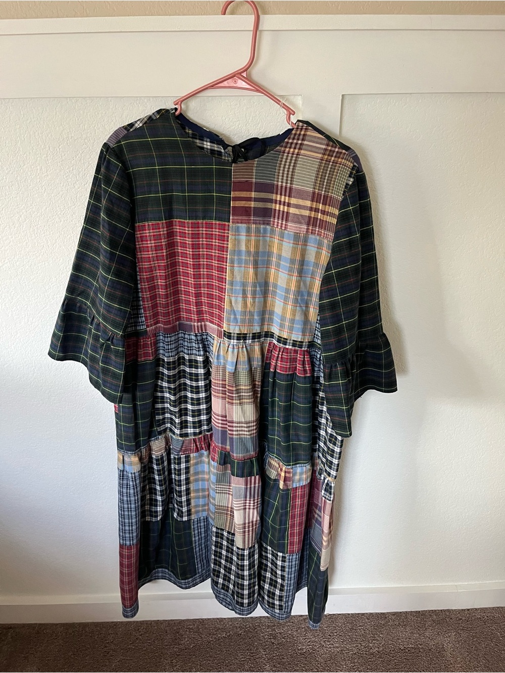 Vintage Women's XL Flannel Handmade Quilted Dress